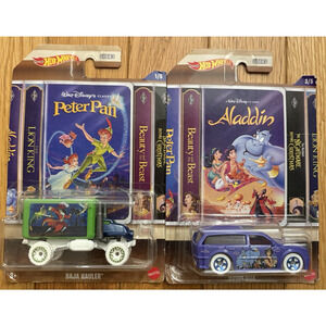 Hot Wheels Disney Classics - ALADDIN Boom Box | PETER PAN Baja Hauler
